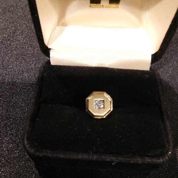 TieTack Other - Elegant Gold Plate And Stone Tie Tack